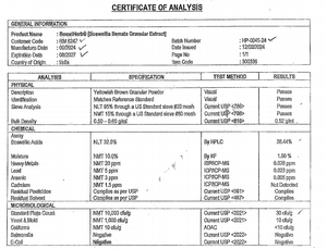 Ekstrak Kemenyan India Bubuk 32% untuk Formula Mobilitas, Stok Tersedia di AS - Product Image 4