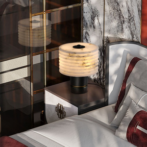Lámpara de Mármol Minimalista Moderna para Oficina de Ventas o Sala de Estar, Modelo de Diseño de Lujo con Nuevo Estilo Chino, Elegante Lámpara de Mesa - Product Image 2