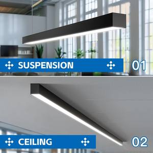 Luminaria Lineal Arquitectónica LED de Aluminio, 4 Pies/8 Pies, 5CCT, 5 Vatios, Iluminación Colgante DLC para Habitaciones, Oficinas, Tiendas, Gimnasios - Product Image 4