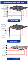 Pergola d'angle pour jardin et patio, protection UV, auvent extérieur en aluminium imperméable, couleurs et styles personnalisables