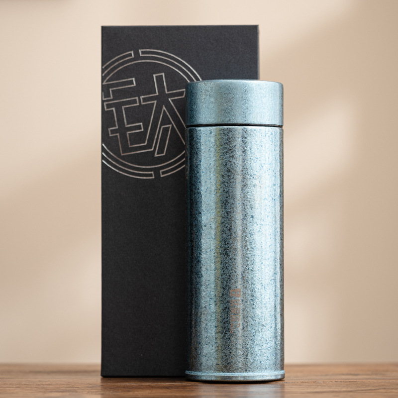 Pure titanium insulated mug - titanium blue