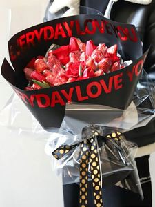 Luxury 58*58cm 15pcs/bag Shinning Word Printed Plastic Flower Bouquet <b>Wrapping</b> <b>Paper</b> for Flower Shop Material - Product Image 4