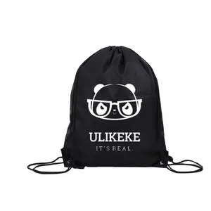 Ulikeke לוגו מותאם אישית קידום מכירות חדר כושר ספורט תרמיל ידידותי לסביבה עמיד למים ניילון 210D פוליאסטר שרוך תיק