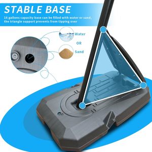 Système de panier de basket réglable de 3 m avec panneau arrière en PC incassable de 112 cm et anneau détachable à ressort pour l'entraînement professionnel - Product Image 4