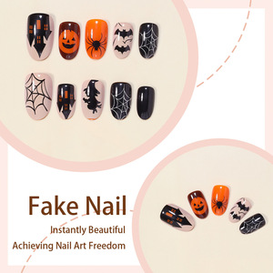 <span class=keywords><strong>Uñas</strong></span> postizas de lujo para Halloween, con forma de almendra, longitud media, tono cálido, suaves y delicadas, en polvo <span class=keywords><strong>amarillo</strong></span> dulce con efecto ombré, perfectas para uso transfronterizo. - Product Image 4