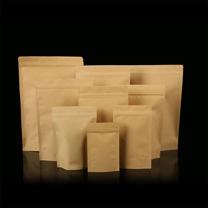 Bolsas de bolsillo para alimentos de fondo redondo Kraft de tamaño personalizado, paquete de almacenamiento marrón de plástico transparente con válvula de desgasificación, impresión en huecograbado de café - Product Image 6