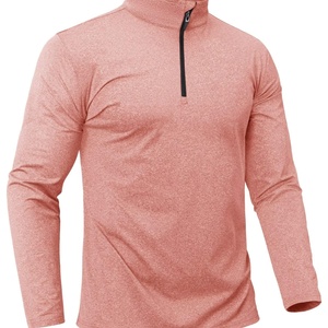 Sweat-shirt mi-zippé pour homme, vêtement de jogging, doublure polaire premium, chemises de golf à manches longues en molleton chiné, poids moyen, sweats à 1/4 de zip - Product Image 1