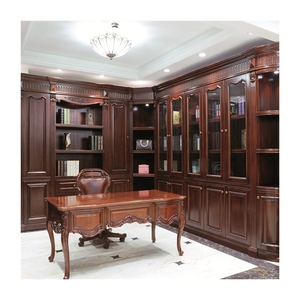Librería de Madera de Roble Macizo de Lujo Personalizada, Diseño de Librería QD-B2, Estantería de Madera Maciza para el Hogar, Oficina o Sala de Estudio - Product Image 1