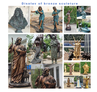 Danseuse de tango féminine avec jupe fluide, sculpture en bronze grandeur nature, moulage à la cire perdue, patine brun riche