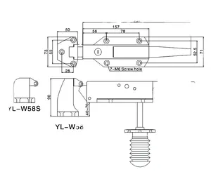 YL-W58 charnière de verrouillage de réfrigération en alliage de Zinc charnière de fermeture souple de haute qualité