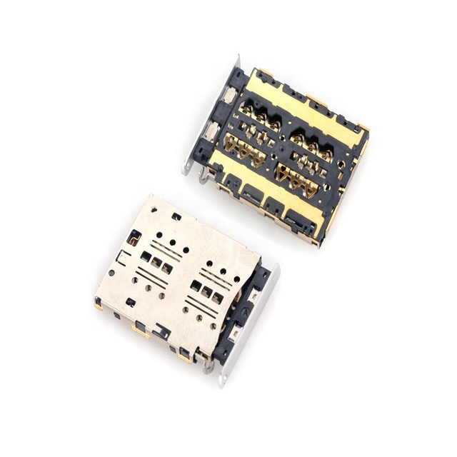 MUP 6+6PIN Dual Nano SIM Card Adapter / PUSH PULL Card  Connector with Card Tray Smart Card Holder / Socket for Mobile Phone GPS