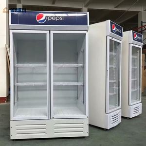 Refrigerador Vertical <span class=keywords><strong>de</strong></span> Una Temperatura con Puerta <span class=keywords><strong>de</strong></span> <span class=keywords><strong>Vidrio</strong></span>, Vitrina Refrigerada <span class=keywords><strong>de</strong></span> Doble Puerta con Techo y Modo <span class=keywords><strong>de</strong></span> Enfriamiento Directo - Product Image 2