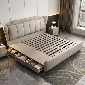 <span class=keywords><strong>Letto</strong></span> Matrimoniale Imbottito in Stile Lusso Italiano con Cassetti Contenitore - Product Image 1
