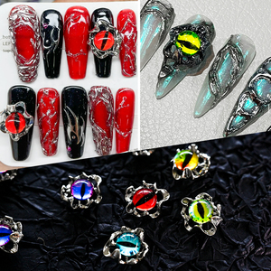 Evil Eye Nail Art Charms Luxe 3D Métal Cristal Strass À La Mode Acrylique Gem <span class=keywords><strong>pour</strong></span> DIY <span class=keywords><strong>Manucure</strong></span> Décorations <span class=keywords><strong>pour</strong></span> <span class=keywords><strong>Halloween</strong></span> - Product Image 2