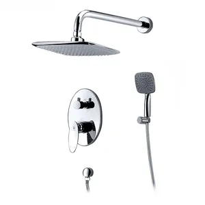 HIMARK high quality bathroom shower faucet wall mounted chrome rain shower system brass upc shower mixer faucet set