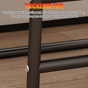 Modern Metal Footrest <b>Stool</b> 48x40x47.5Cm Black Lightweight Home <b>Office</b> Use - Product Image 3