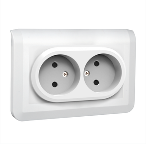Tiêu chuẩn Châu Âu 2 gang Ổ cắm điện đôi 2 <span class=keywords><strong>Pin</strong></span> nối đất Schuko Ổ cắm ổ cắm 16A Max. current 250V Max. cho thiết bị nhà - Product Image 2