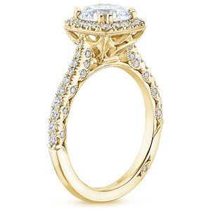 Bague de fiançailles élégante en or pour femme, pierre scintillante, bijou de mariage ou d'anniversaire, cadeau - Product Image 1