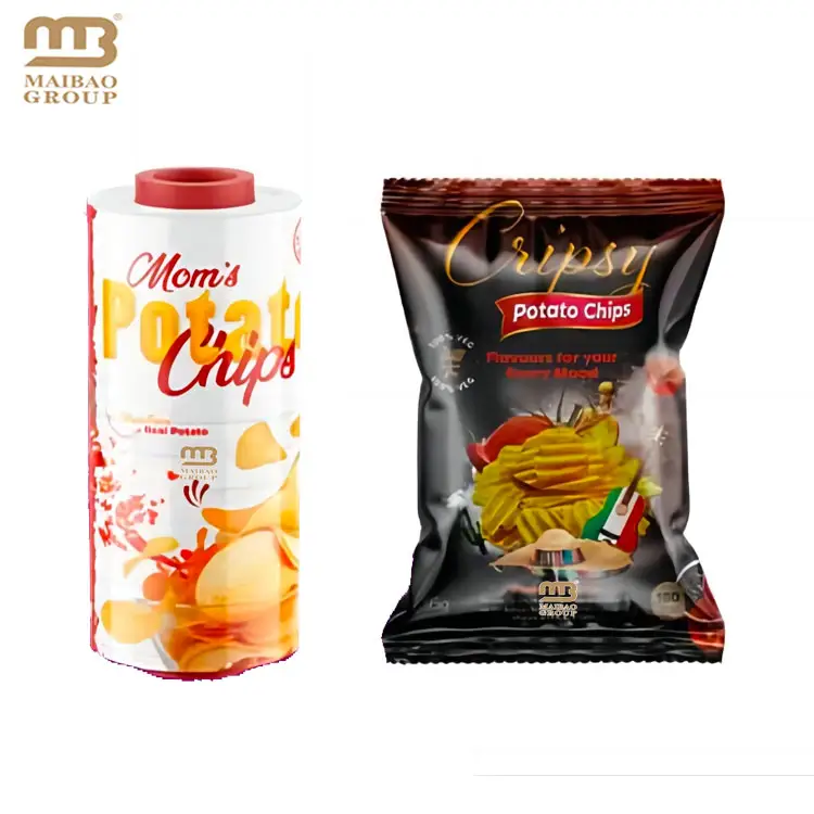 Custom Printed Back Seal Pillow Pouch Packaging Bags Low Moq Laminated Popcorn Snack Food Grade Plastic Potato Chips Bags