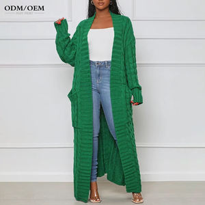 เสื้อสเวตเตอร์ผู้หญิงไซส์ใหญ่สำหรับฤดูใบไม้ร่วงและฤดูหนาว พร้อมกระเป๋าเสื้อคลุมยาวแบบคาร์ดิแกน รุ่นปี 2025 เสื้อถักคาร์ดิแกนสำหรับผู้หญิง - Product Image 4