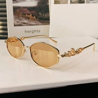 Lunettes de soleil métalliques élégantes avec détails léopard, pour hommes et femmes, style européen et américain, lunettes de soleil tendance à verres interchangeables