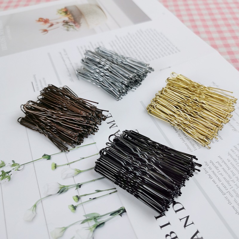 Лидер продаж 100 шт. черные золотые U-образные заколки для волос, заколки для волос, аксессуары, свадебные заколки для волос для женщин