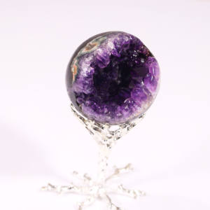 Cristalli naturali ametista Druzy sfera di cristallo ametista agata sfera Geode con sorridente per la decorazione regalo - Product Image 3