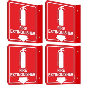 Panneau d'extincteur mural en acrylique imprimé UV phosphorescent 6 x 6 pouces, avec vis de fixation pour la sécurité domestique - Product Image 1