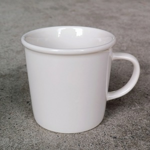 Custom Logo Personalized Gift Cup Minimalist White Ceramic Coffee Mug with Handle - Product Image 5