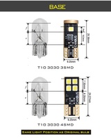Ampoules LED T10 LANSEKO en promotion – Blanc, Bleu, Rouge 3030 EPISTAR, format halogène pour feux de lecture et éclairage de plaque d'immatriculation automobile