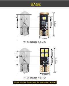 Lanseko Bán hàng nóng <span class=keywords><strong>T10</strong></span> dẫn bóng đèn 194 trắng xanh đỏ 3030 <span class=keywords><strong>Epistar</strong></span> với Halogen kích thước cho tự động đọc ánh sáng giấy phép Tấm Đèn - Product Image 4