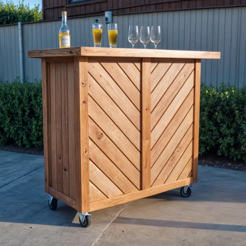 Solid Wood Portable Bar Counter Set Design for Restaurant Travel