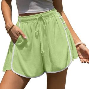 Shorts de sport amples pour femmes, taille haute, avec cordon de serrage, jambe <span class=keywords><strong>large</strong></span>, séchage rapide, décontractés, pour la course, le yoga, la gym, et tenue de sport décontractée - Product Image 3