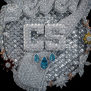 Collier Hip Hop Style VVS Moissanite avec Pendentif Lettre, Test Diamant Approuvé, Argent 925, Saphir Givré, Pendentif Prénom, Bijoux Fins - Product Image 2