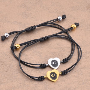 Nueva <span class=keywords><strong>Pulsera</strong></span> TOUSES de Cuerda con Letra y Corazón de Durazno a la Moda 2025, Brazalete Ajustable Sencillo, Regalo de Joyería de Moda para Mujer - Product Image 3