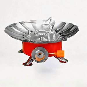 Réchaud à gaz portable ultra-léger en acier inoxydable, mini-réchaud rond au butane pour activités de plein air - pour le camping, la randonnée, les voyages - Product Image 2