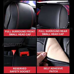 Housse de siège de voiture en cuir PU 5 places, universelle, pour automobiles, protège-sièges, coussin de dossier, tapis de protection auto - Product Image 5