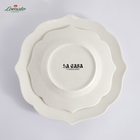 Vaisselle et Assiettes Bols en Porcelaine Fine Neufs, Blanches, Modernes, en Dentelle, Luxe, en Gros, avec Logo pour Mariage Restaurant