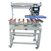 Machine personnalisée de presse à chaud à bandes sans couture de chaussettes de fonte de fer mobile automatique à 8 lits 50*60cm/40*60 pour imprimante d'étiquettes