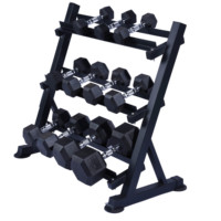Haltères hexagonaux en caoutchouc durables de style professionnel, pas chers, 2 kg, 5 kg, 7,5 kg, 30 kg, ensemble d'haltères hexagonaux