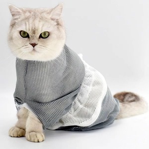 Breathable <strong>Cat</strong> Shower <strong>Bathing</strong> <strong>Bag</strong>, Adjustable Polyester Mesh Wash Sack, Anti-Scratch Restraint Carrier for Pet Nail Trimming - Product Image 3