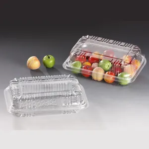 Toptan Şeffaf Menteşeli Kapaklı Derin Plastik Paket salata kabı Meyve Ambalaj Kutuları