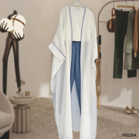 Abaya longue ouverte pour femmes musulmanes, respirante, à imprimé blanc, style Dubaï Turquie, robe cardigan modeste