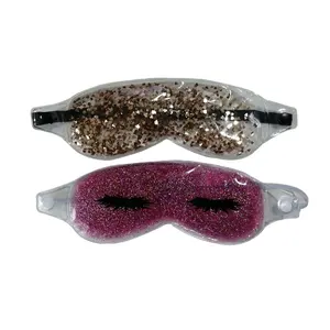 Customization Shiny Golden Hot Cold Eye Mask Gel Compress Eye Patch With Laser Sequin