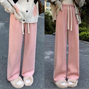 Lady Fleece Warme Freizeit hose Dicke gestrickte Winter lange gerade Hose Frauen Hohe Taille Stretchy Hose - Product Image 1
