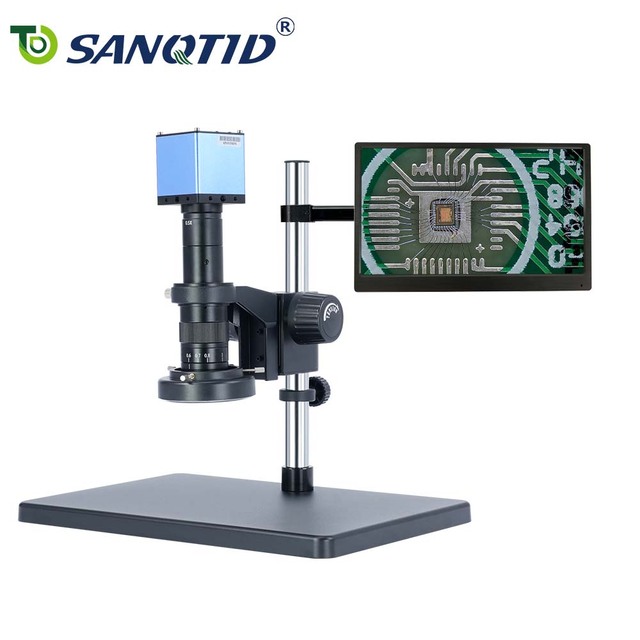 SANQTID TD-10A-918C 26-180x Industrial Digital Microscope HDMI Electronic Magnifier/Video Microscope with Anti-Glare Function