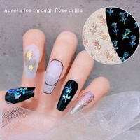 Paso Sico 30 pièces/sac Cristal Scintillant AB 3D Rose Fleur Filles Résine Nail Art Décoration Magique Charmes pour Ongles Appliques
