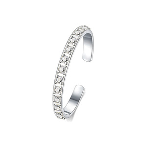 Stainless Steel 18K Gold Plated <b>Adjustable</b> Gypsophila Cubic Zirconia Toe <b>Rings</b> Women Summer Beach Wedding Foot Jewelry - Product Image 2