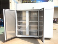 Réfrigérateur congélateur vertical de cuisine commerciale de luxe à 3 portes en acier inoxydable