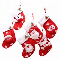 Mini chaussettes de Noël rouges personnalisées vaisselle de fête décoration feutre mini bas de Noël